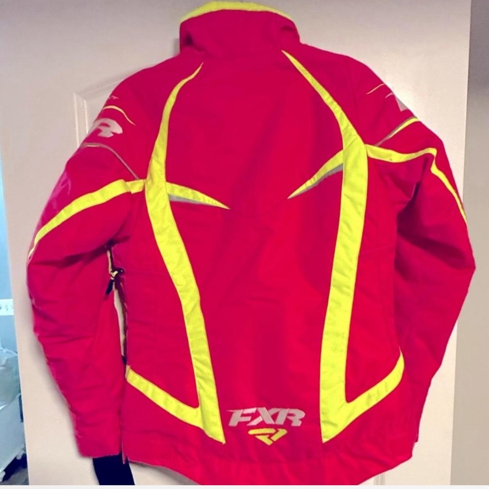 FXR Hot Neon Pink and Yellow Hivis Snowmobile Jacket Small - Picture 2 of 7